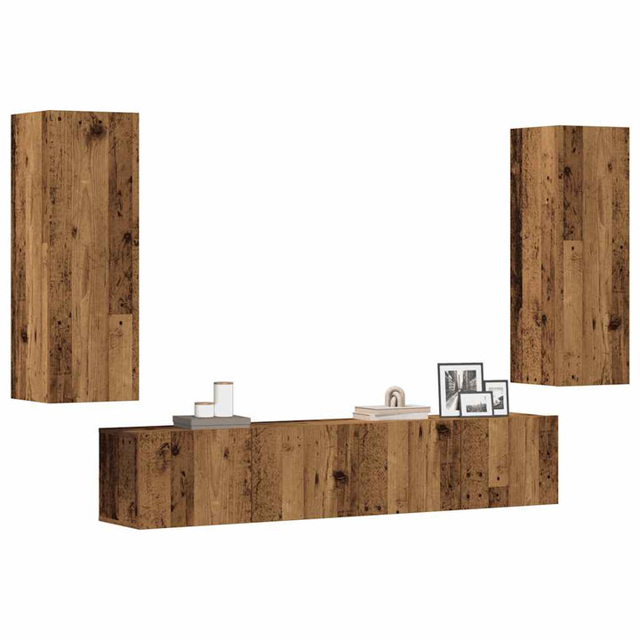 Set Dulap Tv, 5 Piese, , Lemn Prelucrat