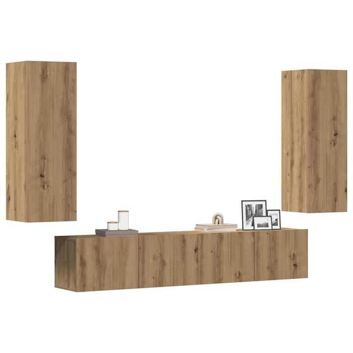 Set Dulap Tv, 5 Piese, , Lemn Prelucrat