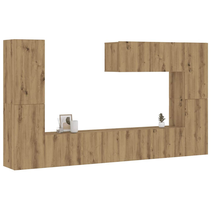 Set De Dulapuri Tv, 7 Piese, , Lemn Prelucrat