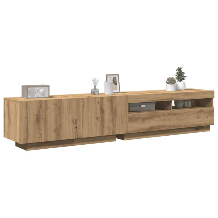 Comodă Tv Cu Lumini Led, , 200X35X40Cm
