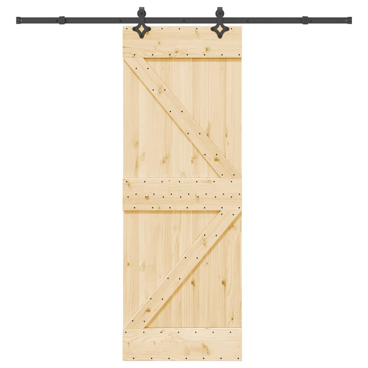 Ușă Glisantă Cu Set De Feronerie 85X210 Cm, Lemn Masiv De Pin