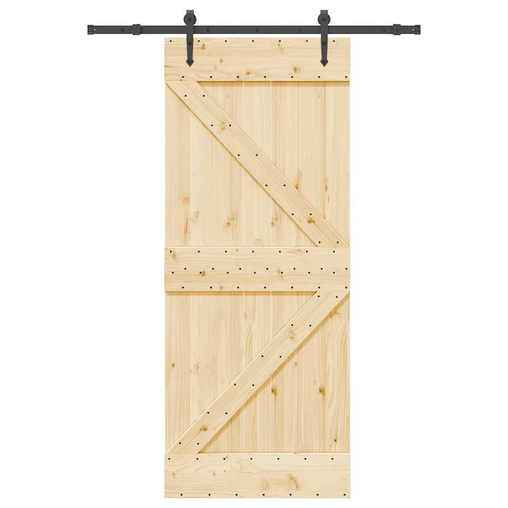 Ușă Glisantă Cu Set De Feronerie 70X210 Cm, Lemn Masiv De Pin