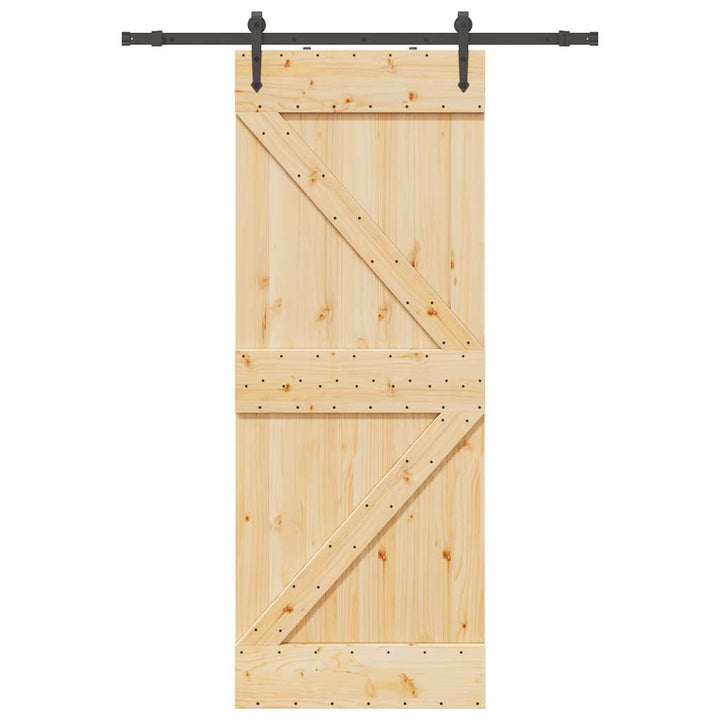 Ușă Glisantă Cu Set De Feronerie 70X210 Cm, Lemn Masiv De Pin