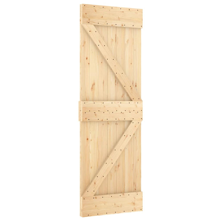 Ușă Glisantă Cu Set De Feronerie 70X210 Cm, Lemn Masiv De Pin