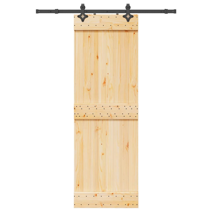 Ușă Glisantă Cu Set De Feronerie 85X210 Cm, Lemn Masiv De Pin