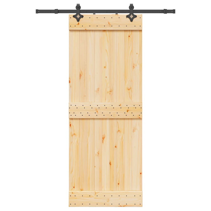 Ușă Glisantă Cu Set De Feronerie 85X210 Cm, Lemn Masiv De Pin