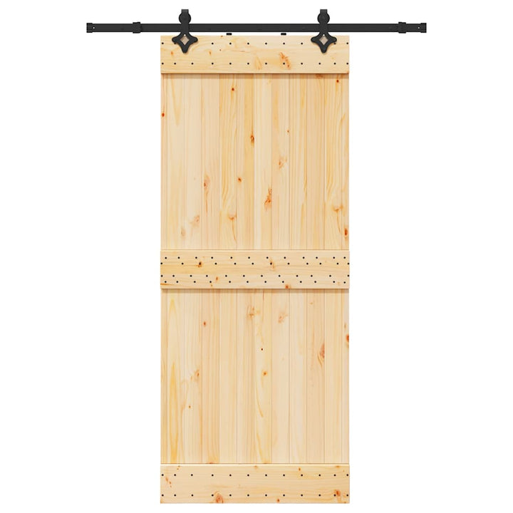 Ușă Glisantă Cu Set De Feronerie 85X210 Cm, Lemn Masiv De Pin