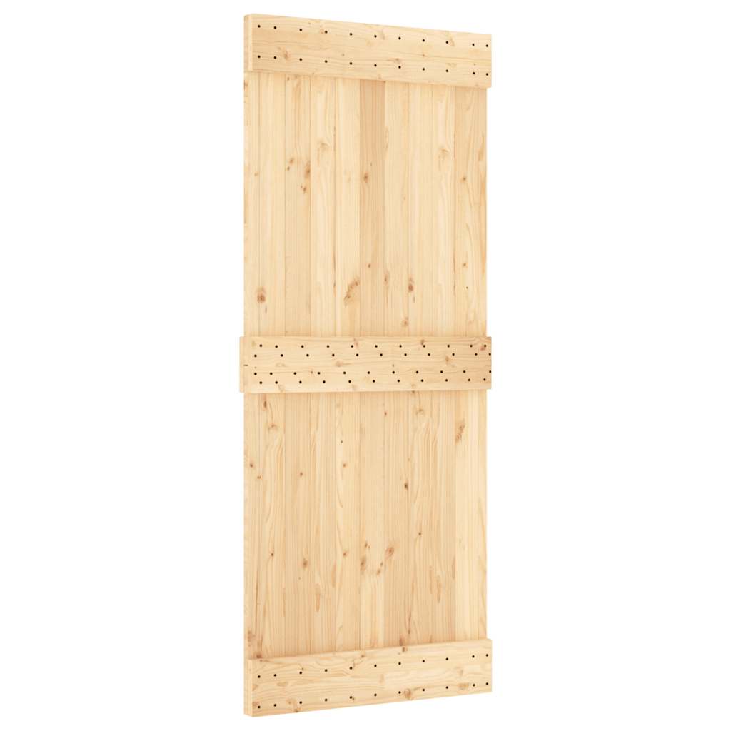 Ușă Glisantă Cu Set De Feronerie 85X210 Cm, Lemn Masiv De Pin