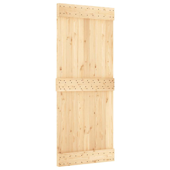 Ușă Glisantă Cu Set De Feronerie 85X210 Cm, Lemn Masiv De Pin