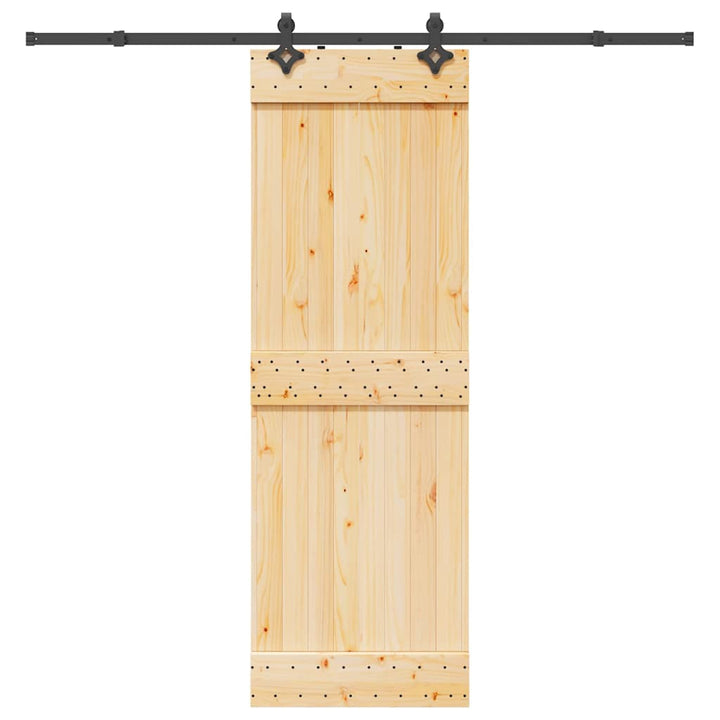 Ușă Glisantă Cu Set De Feronerie 85X210 Cm, Lemn Masiv De Pin