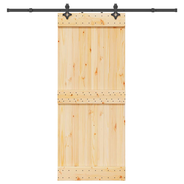 Ușă Glisantă Cu Set De Feronerie 85X210 Cm, Lemn Masiv De Pin