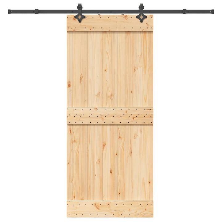 Ușă Glisantă Cu Set De Feronerie 85X210 Cm, Lemn Masiv De Pin