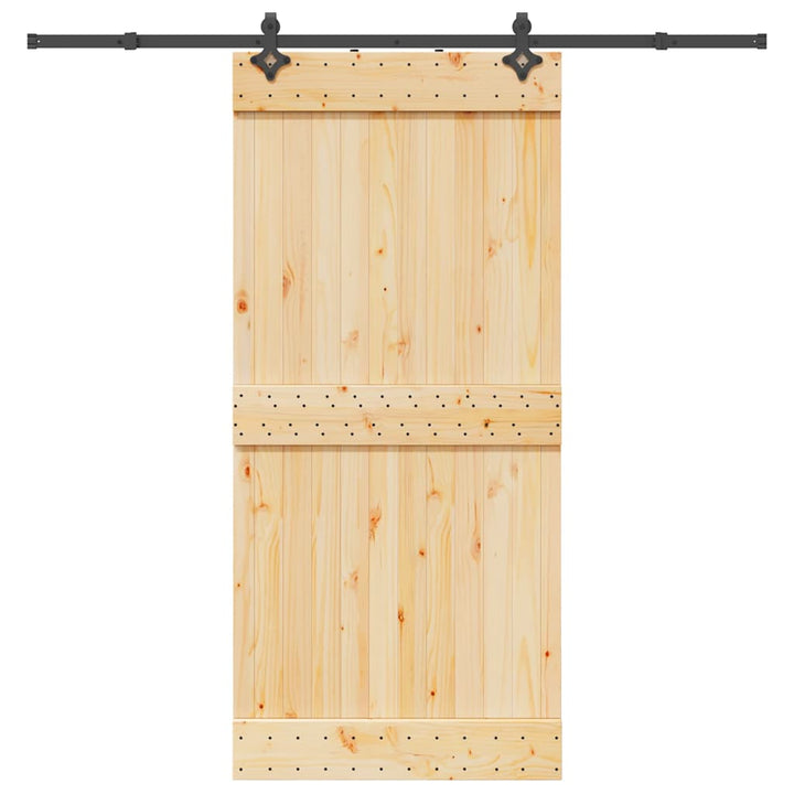 Ușă Glisantă Cu Set De Feronerie 85X210 Cm, Lemn Masiv De Pin