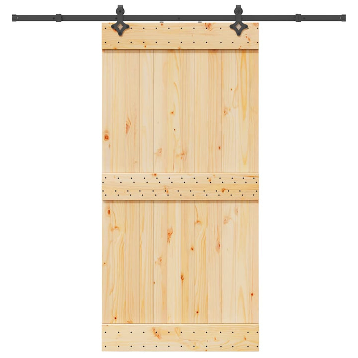 Ușă Glisantă Cu Set De Feronerie 85X210 Cm, Lemn Masiv De Pin