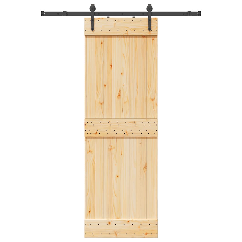 Ușă Glisantă Cu Set De Feronerie 70X210 Cm, Lemn Masiv De Pin