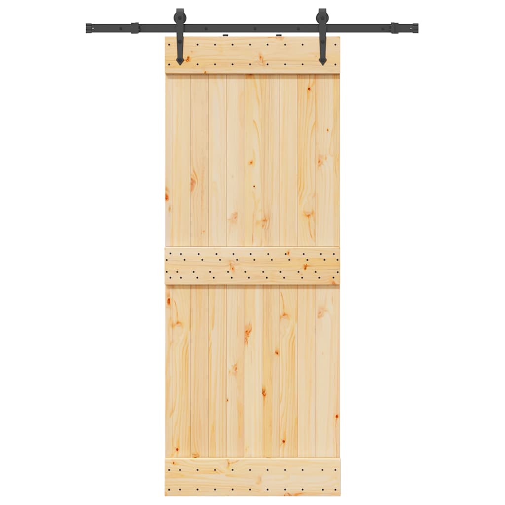 Ușă Glisantă Cu Set De Feronerie 70X210 Cm, Lemn Masiv De Pin