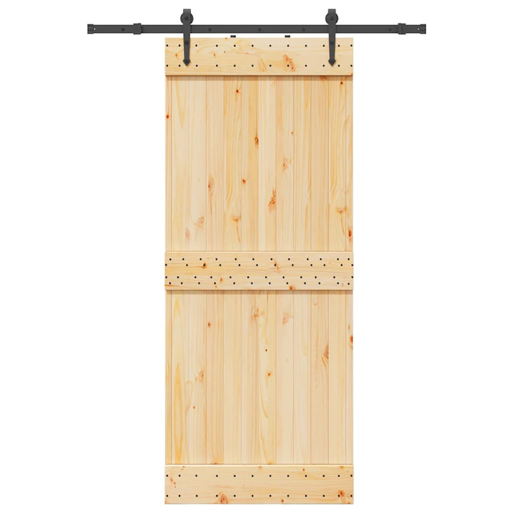 Ușă Glisantă Cu Set De Feronerie 70X210 Cm, Lemn Masiv De Pin