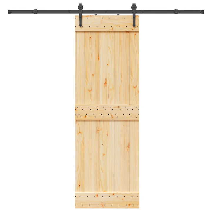 Ușă Glisantă Cu Set De Feronerie 70X210 Cm, Lemn Masiv De Pin