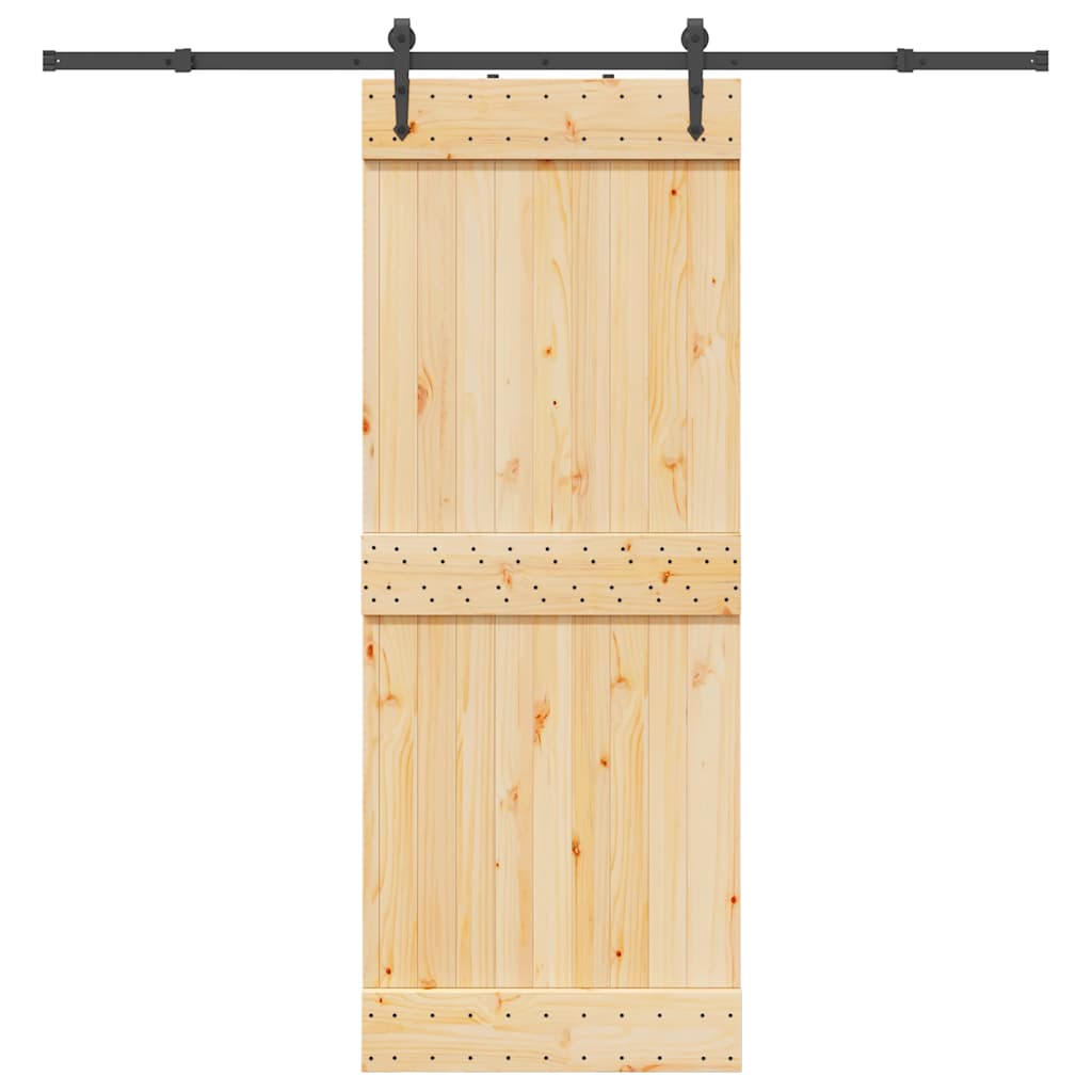 Ușă Glisantă Cu Set De Feronerie 70X210 Cm, Lemn Masiv De Pin