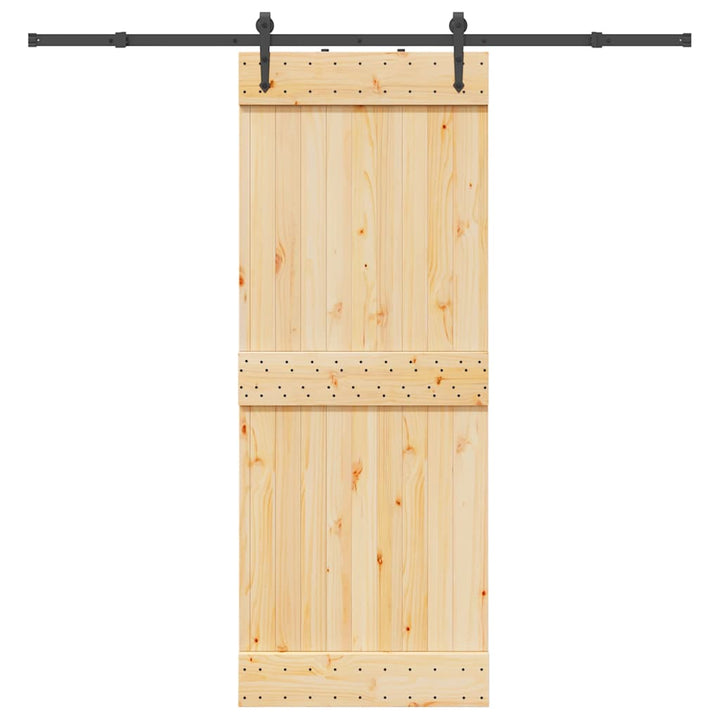 Ușă Glisantă Cu Set De Feronerie 70X210 Cm, Lemn Masiv De Pin