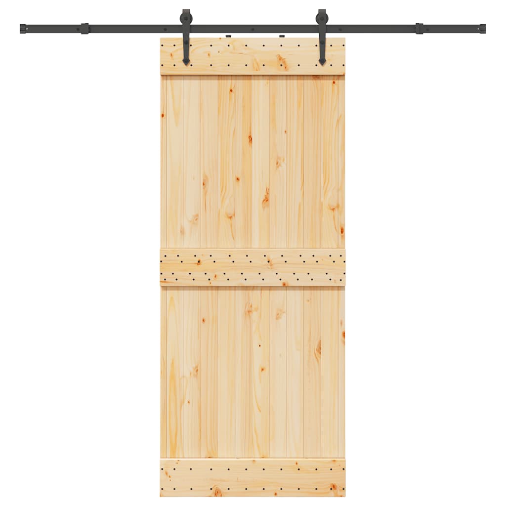 Ușă Glisantă Cu Set De Feronerie 70X210 Cm, Lemn Masiv De Pin