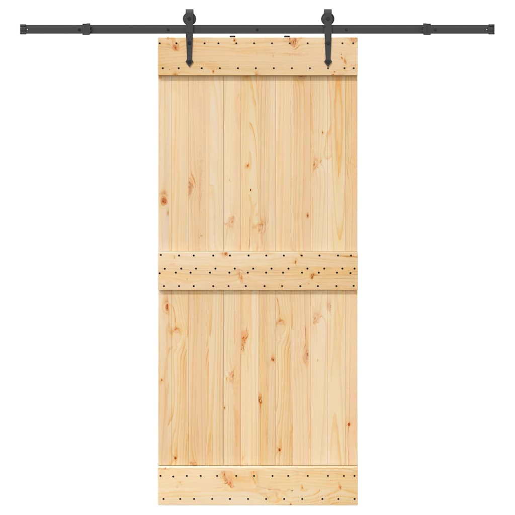 Ușă Glisantă Cu Set De Feronerie 70X210 Cm, Lemn Masiv De Pin