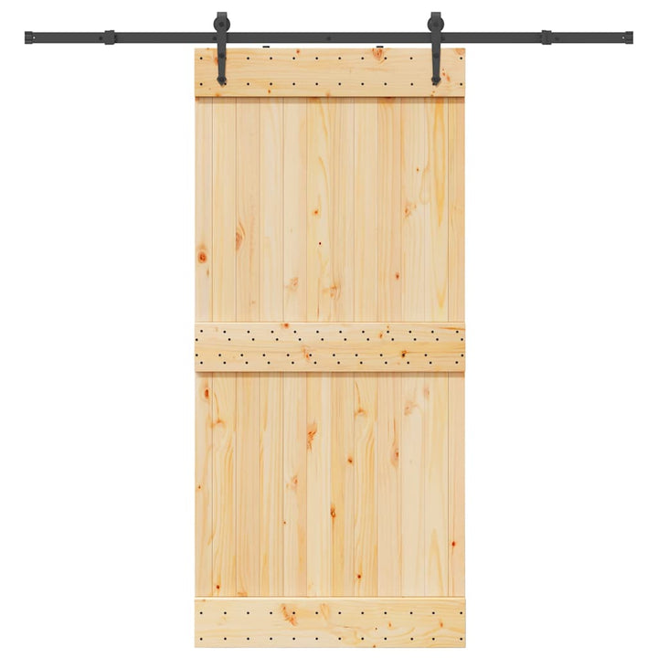 Ușă Glisantă Cu Set De Feronerie 70X210 Cm, Lemn Masiv De Pin