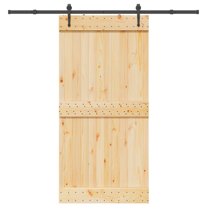 Ușă Glisantă Cu Set De Feronerie 70X210 Cm, Lemn Masiv De Pin