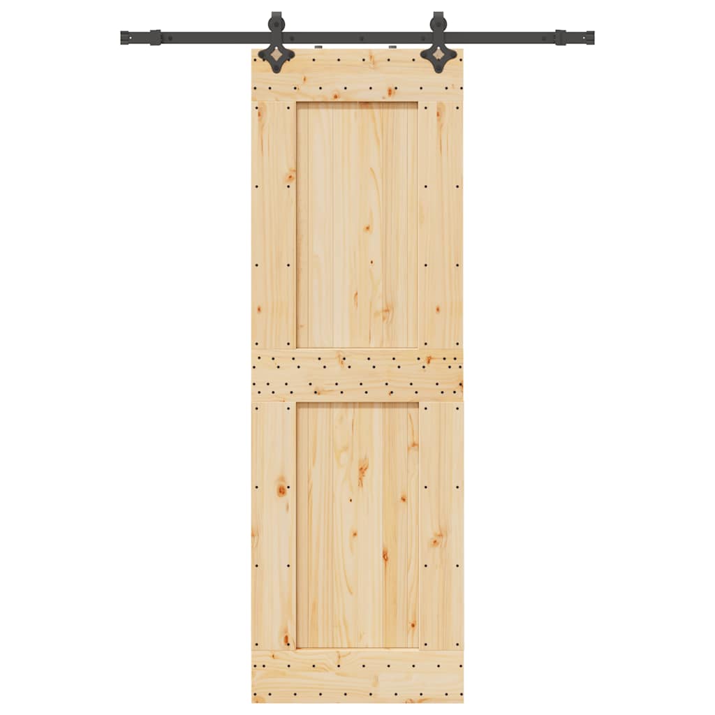 Ușă Glisantă Cu Set De Feronerie 85X210 Cm, Lemn Masiv De Pin