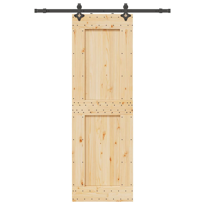 Ușă Glisantă Cu Set De Feronerie 85X210 Cm, Lemn Masiv De Pin