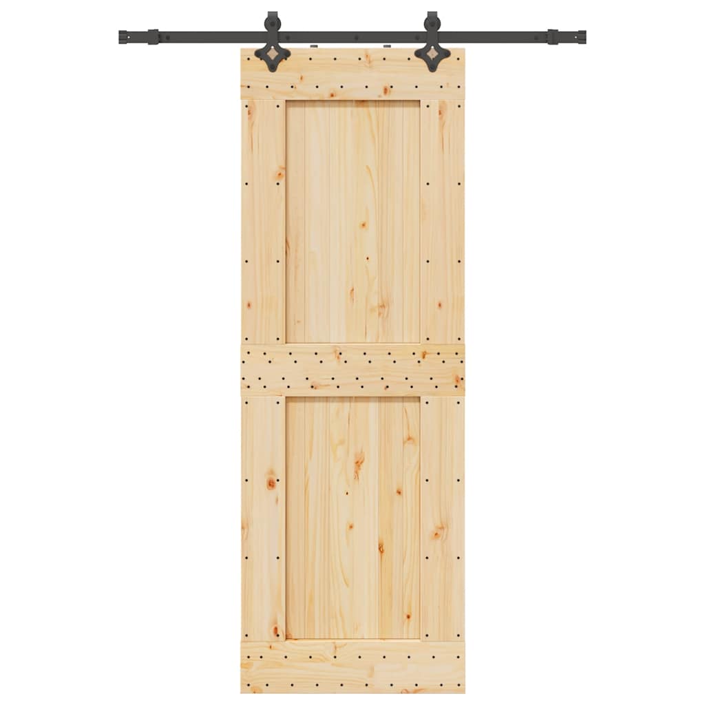 Ușă Glisantă Cu Set De Feronerie 85X210 Cm, Lemn Masiv De Pin