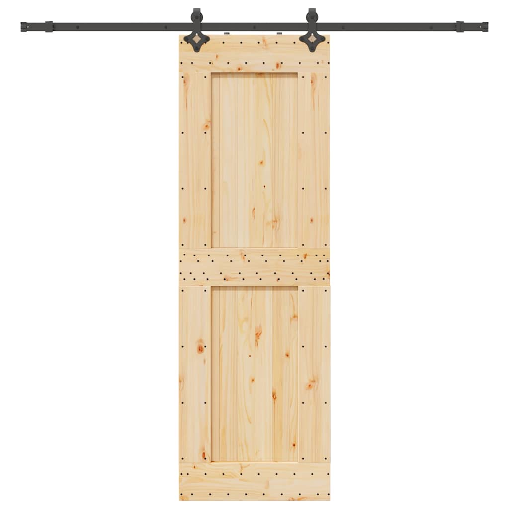 Ușă Glisantă Cu Set De Feronerie 85X210 Cm, Lemn Masiv De Pin