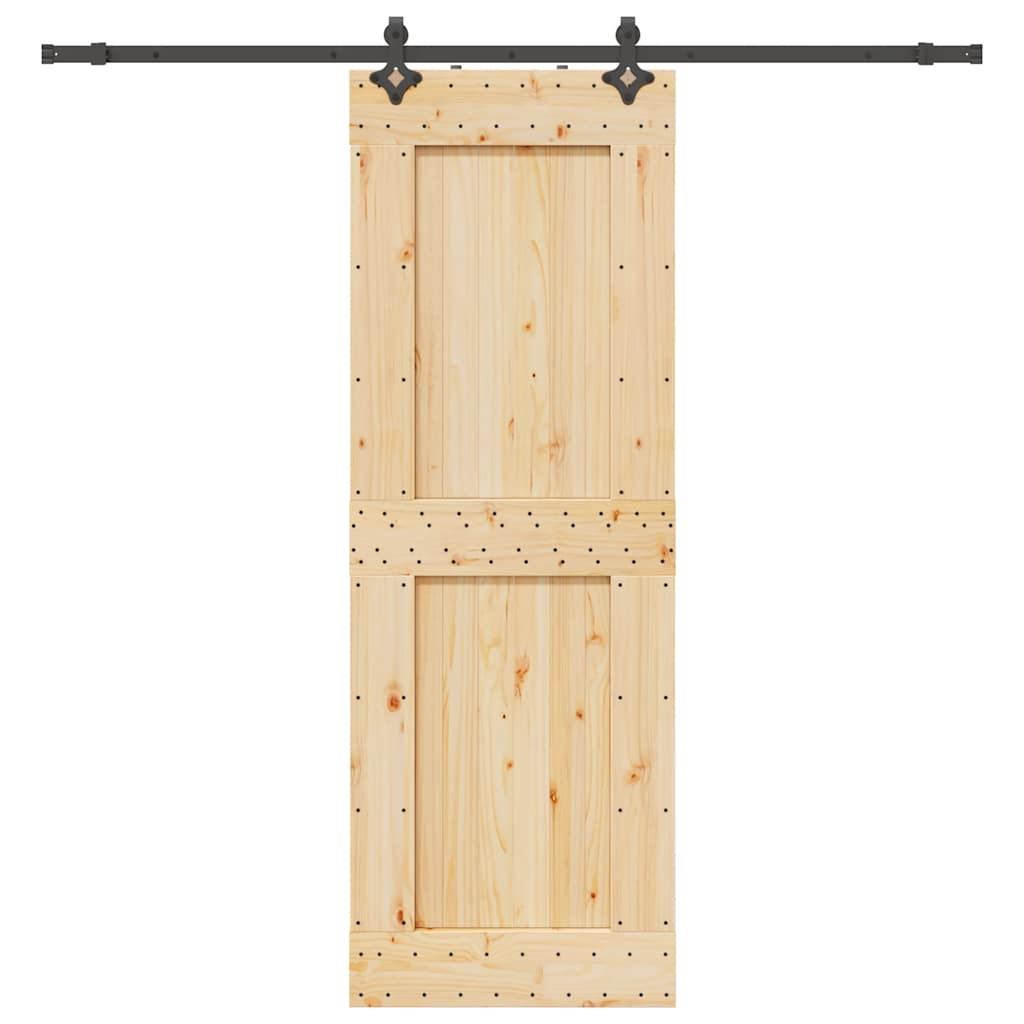 Ușă Glisantă Cu Set De Feronerie 85X210 Cm, Lemn Masiv De Pin