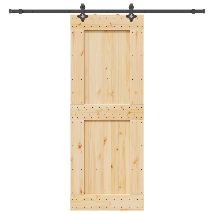 Ușă Glisantă Cu Set De Feronerie 85X210 Cm, Lemn Masiv De Pin