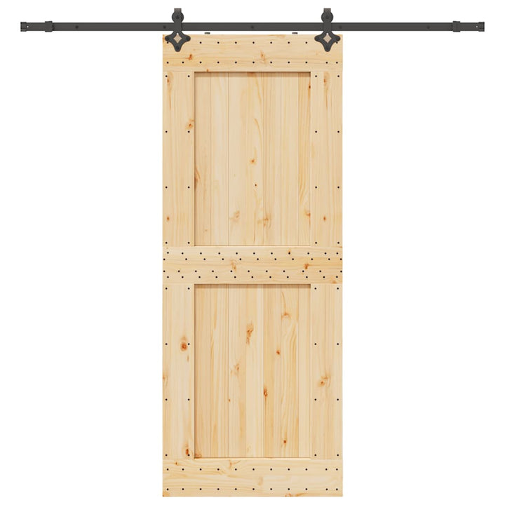 Ușă Glisantă Cu Set De Feronerie 85X210 Cm, Lemn Masiv De Pin