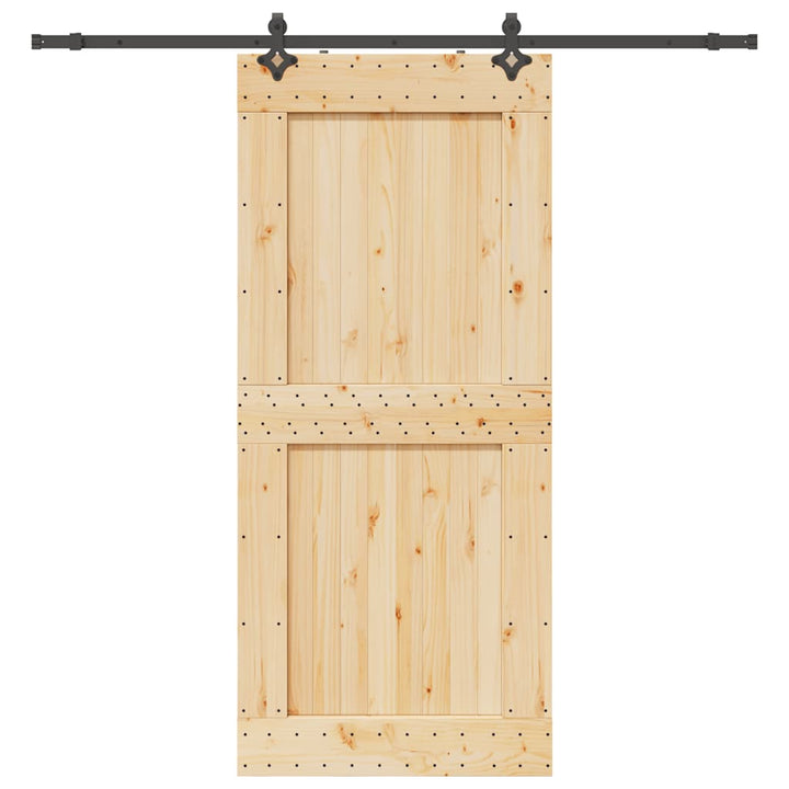 Ușă Glisantă Cu Set De Feronerie 85X210 Cm, Lemn Masiv De Pin