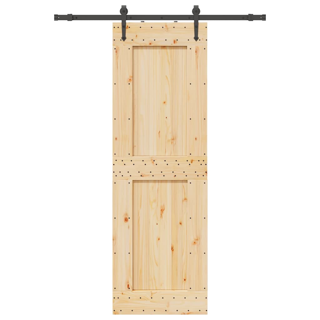 Ușă Glisantă Cu Set De Feronerie 70X210 Cm, Lemn Masiv De Pin