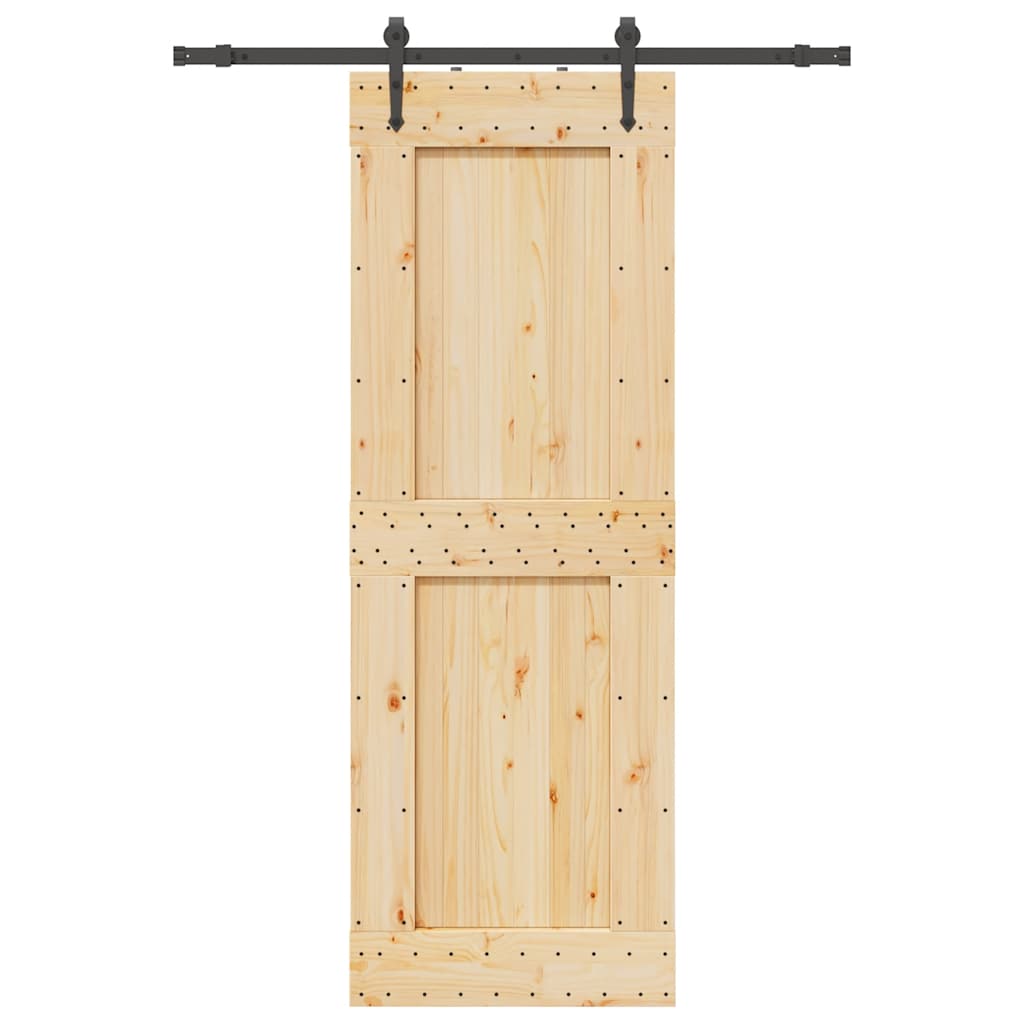 Ușă Glisantă Cu Set De Feronerie 70X210 Cm, Lemn Masiv De Pin