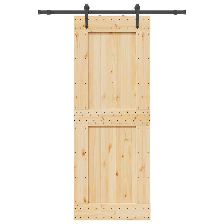 Ușă Glisantă Cu Set De Feronerie 70X210 Cm, Lemn Masiv De Pin