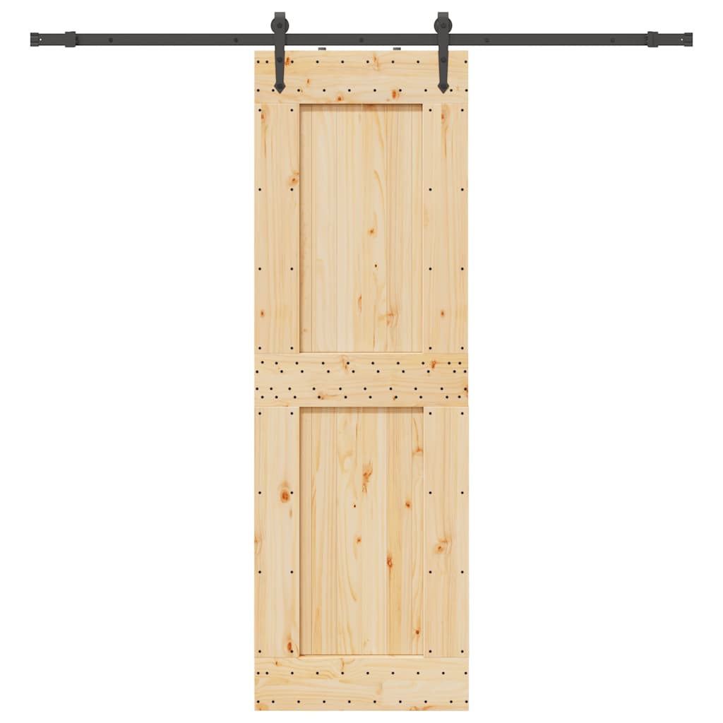 Ușă Glisantă Cu Set De Feronerie 70X210 Cm, Lemn Masiv De Pin