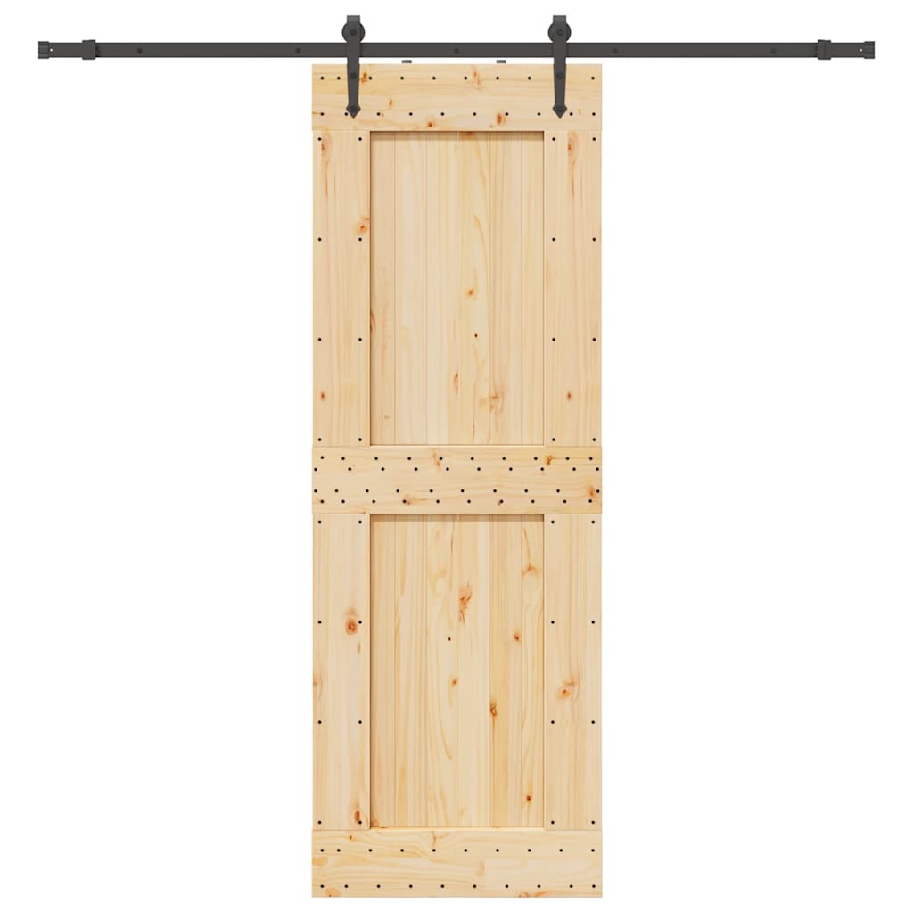 Ușă Glisantă Cu Set De Feronerie 70X210 Cm, Lemn Masiv De Pin