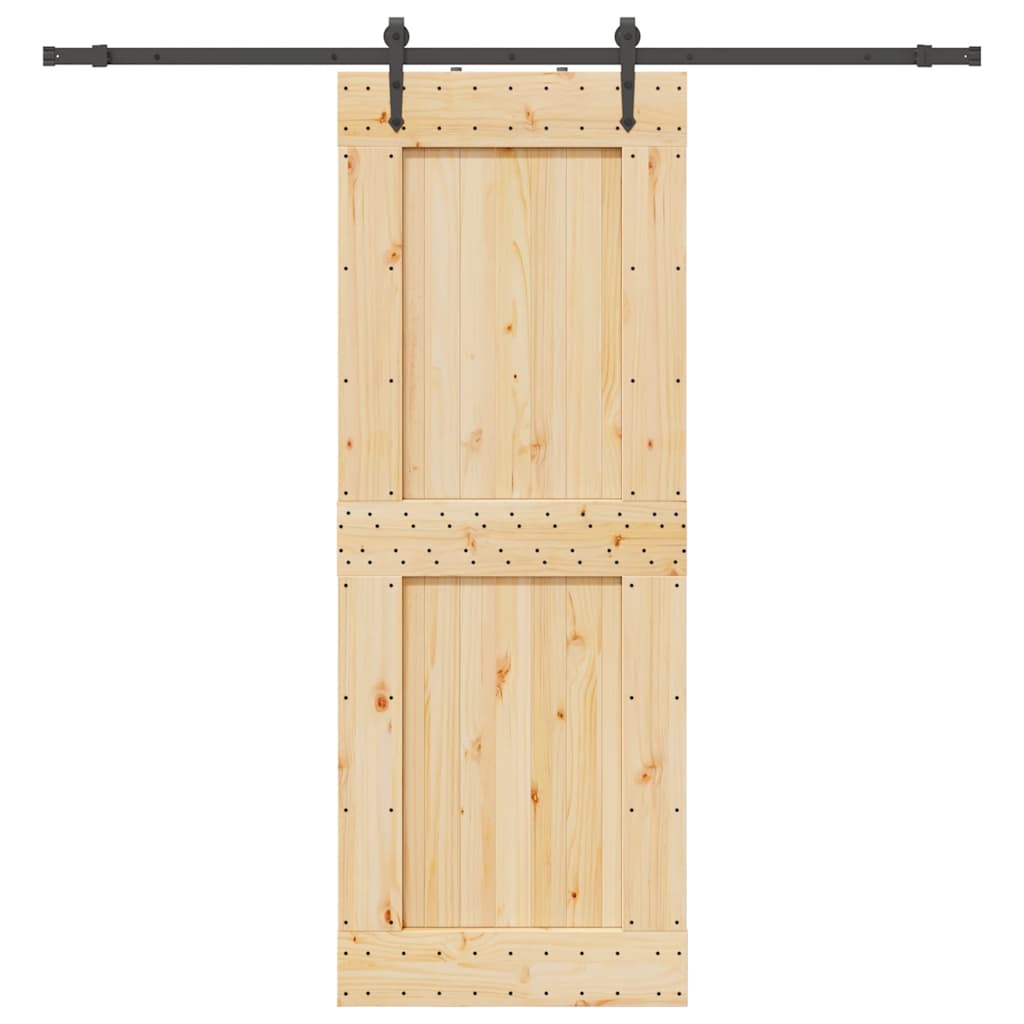Ușă Glisantă Cu Set De Feronerie 70X210 Cm, Lemn Masiv De Pin