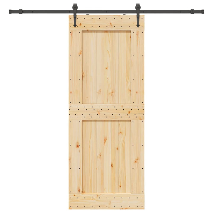 Ușă Glisantă Cu Set De Feronerie 70X210 Cm, Lemn Masiv De Pin