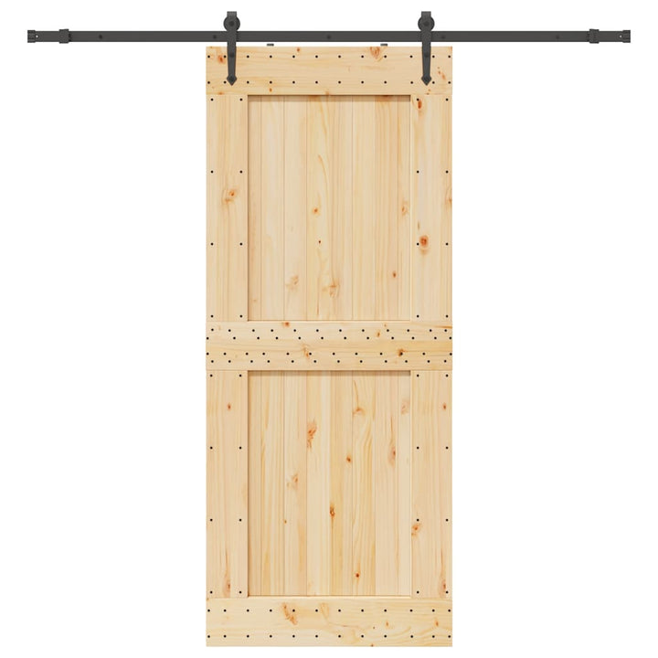 Ușă Glisantă Cu Set De Feronerie 70X210 Cm, Lemn Masiv De Pin