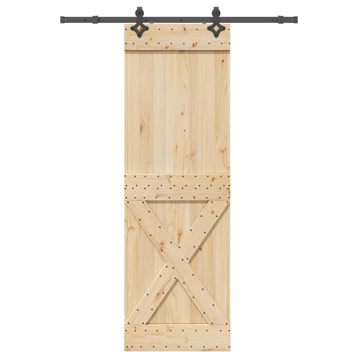 Ușă Glisantă Cu Set De Feronerie 85X210 Cm, Lemn Masiv De Pin