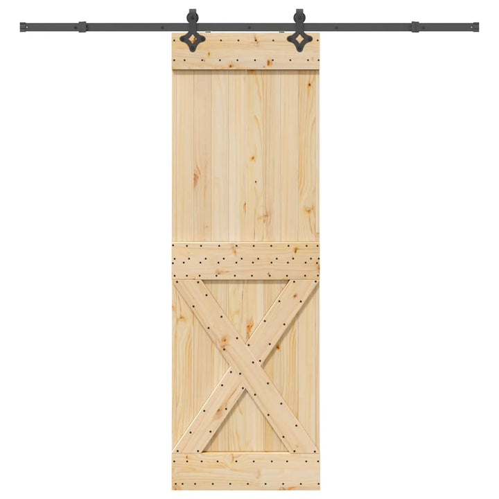 Ușă Glisantă Cu Set De Feronerie 85X210 Cm, Lemn Masiv De Pin