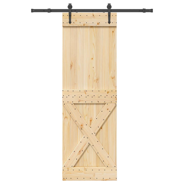 Ușă Glisantă Cu Set De Feronerie 70X210 Cm, Lemn Masiv De Pin