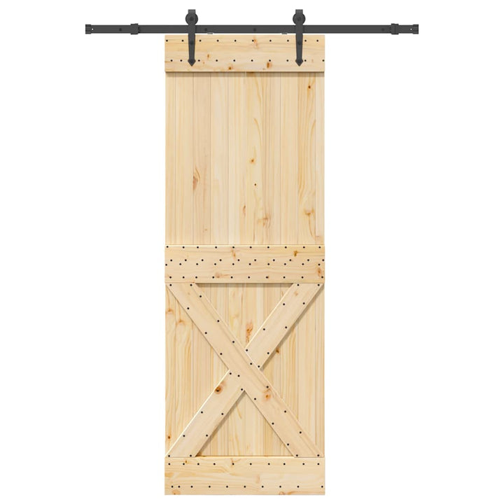 Ușă Glisantă Cu Set De Feronerie 70X210 Cm, Lemn Masiv De Pin