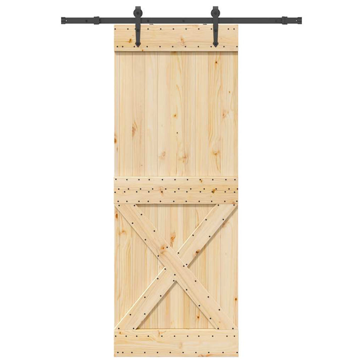 Ușă Glisantă Cu Set De Feronerie 70X210 Cm, Lemn Masiv De Pin