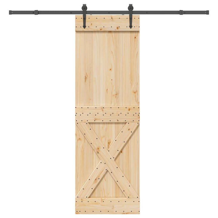 Ușă Glisantă Cu Set De Feronerie 70X210 Cm, Lemn Masiv De Pin